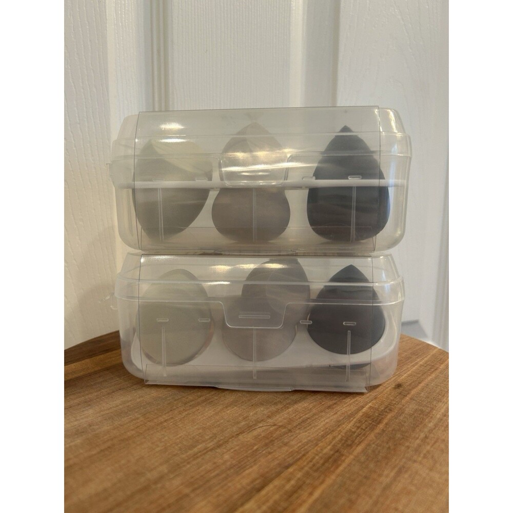 Japanese Makeup Sponges 3-pks Lot of 2 sets Beauty Blender w Case New
